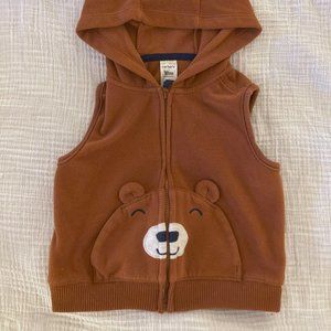Carter's fleece vest - brown teddy bear - 18 months